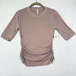 Intimately Free People Top Womens Small Talk To Me Ribbed Ruched Modal Blend NWT